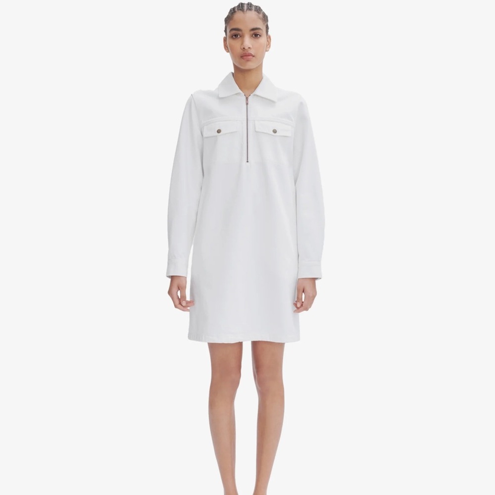 A.P.C. White Long Sleeve Dress